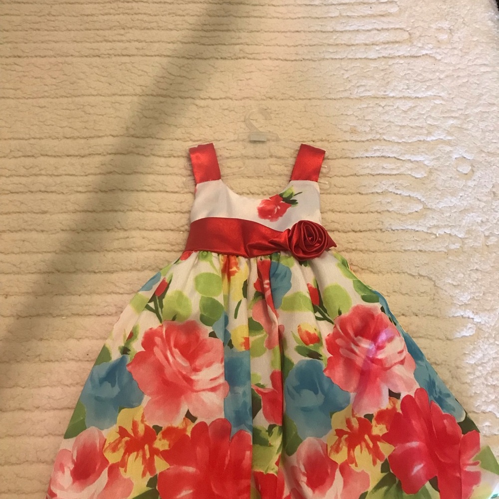 Toddler’s beautiful floral dress that’s fully lined with  a soft nylon slip.